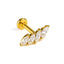 Elegant Gold Labret Piercing Earring - Flat Back for Comfort
