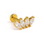 Cubic Zirconia Gold Labret Stud – Flat Back Piercing Earring