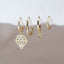Crystal Dangle Hoop Earrings in Gold
