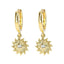 Sunburst Evil Eye CZ Hoop Earrings