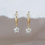 Floral Charm Gold Hoop Earrings