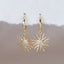 Sunburst CZ Hoop Earrings