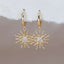 Sunburst CZ Hoop Earrings