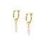 Pearl Dangle Hoop Earrings
