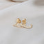 CZ J Shape Stud Earrings