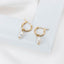 Pearl Charm Hoop Earrings