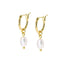 Pearl Charm Hoop Earrings