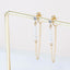 CZ Pearl Chain Stud Ear Jacket Earrings