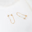 CZ Pearl Chain Stud Ear Jacket Earrings