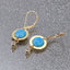 Gold Dangle Earrings with Opal