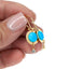 Gold Dangle Earrings with Opal