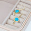 Gold Dangle Earrings with Opal