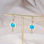 Gold Dangle Earrings with Opal