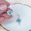 Gold Dangle Earrings with Opal