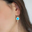 Gold Dangle Earrings with Opal