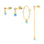 Blue Opal Earring Set for Multiple Piercings