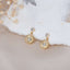 Gold stud earrings eye cz sun shaped