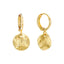 Tiny Textured Disc Hoop Earrings