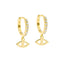 CZ Hoop Earrings With Charm