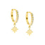 CZ Hoop Earrings With Charm