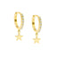 CZ Hoop Earrings With Charm