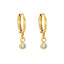 Dainty CZ Charm Hoop Earrings