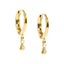 Minimalist Drop Charm Hoop Earrings