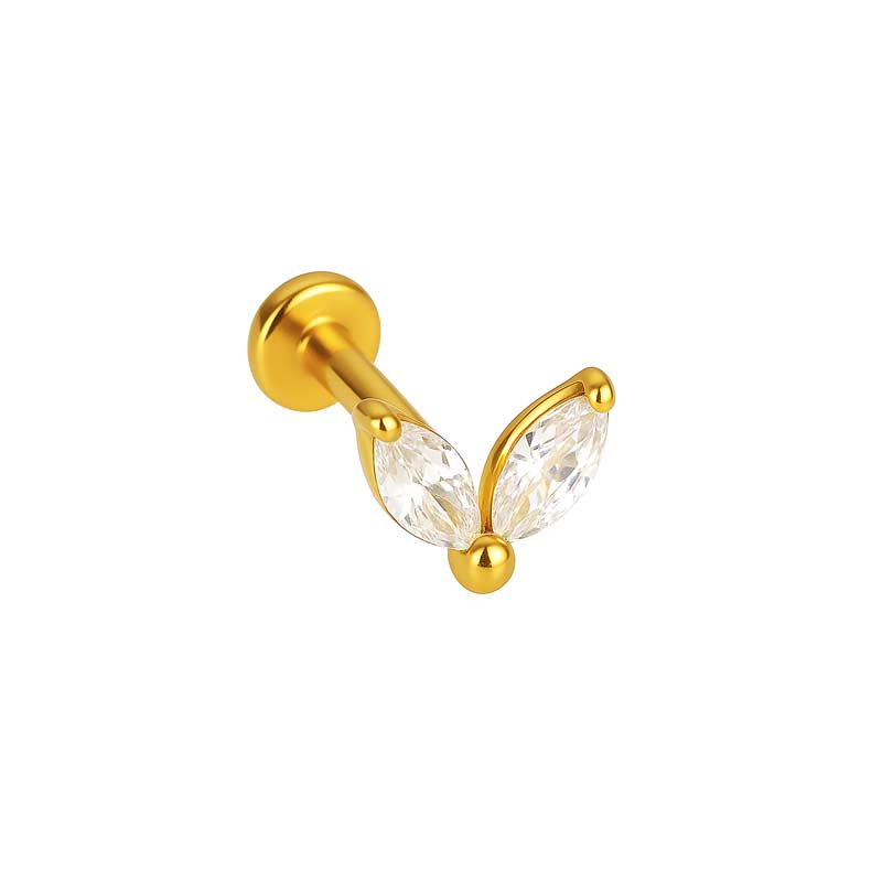 24K Gold Labret Piercing Earring Hypoallergenic