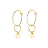 Gold Dangle Circle Hoop Earrings
