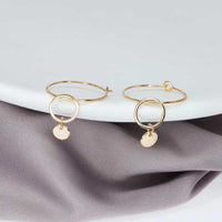 Glamorous Gold Dangle Circle Earrings - Elegance in Motion