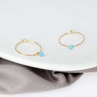 Opal Hoop Earrings with Mini Opal Charm