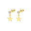 Delicate Tiny Star Stud Earrings with Charm