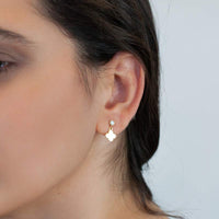 Shine Bright with Tiny Four Leaf CZ Stud Earrings - Delicate Sparkle