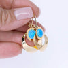 Goldblaue Opal-Kreis-Scheiben-Ohrhänger für Damen