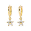 Floral Charm Gold Hoop Earrings
