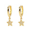 Sparkling Star Gold Hoop Earrings