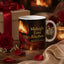 Midnight Love Rhythms mug styled as a romantic gift with roses and candles