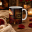 Romantic music mug with roses, candles, and warm evening atmosphere