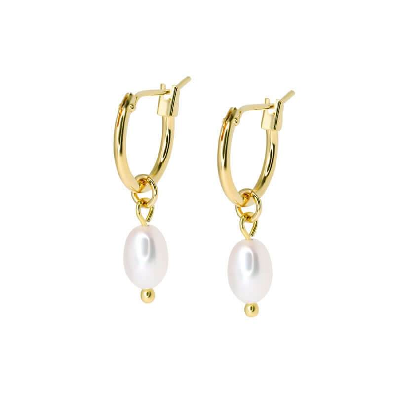 עגילי חישוק פנינה