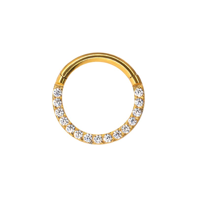 Gold Cubic Zirconia Clicker Ring