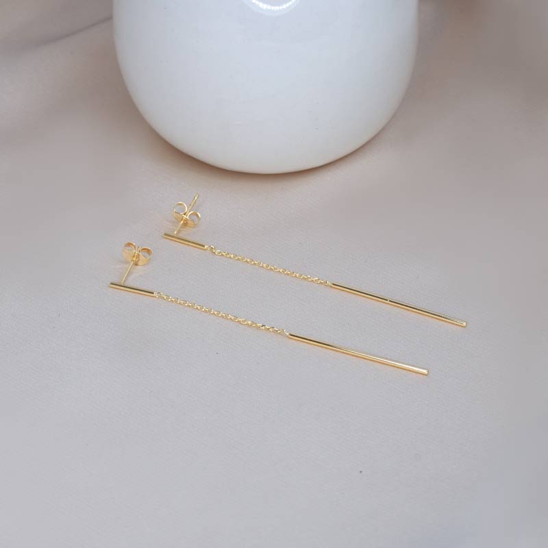 Bar Chain Stud Earrings