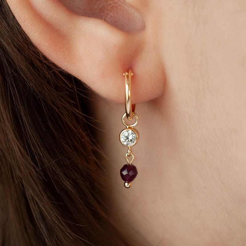 עגילי חישוק עם אבן לידה בספטמבר