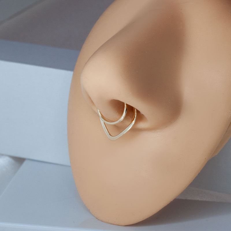 Fake Septum Ring V Earring Clip On Nose Faux Body Jewelry – BenittaMoko