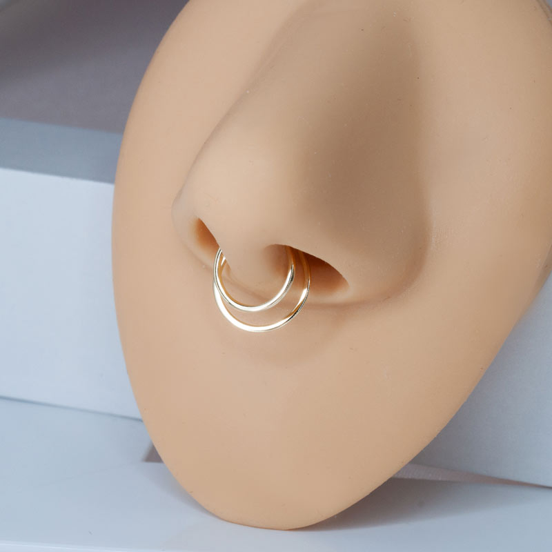 Shimmering Gold Faux Septum Ring: Embrace Style without Piercing | BenittaMoko