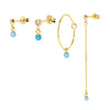 Oceanic Elegance: Set of Blue Opal Studs, Hoops, and Chain