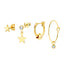 Delicate Tiny Star Stud Earrings with Charm
