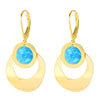 Goldblaue Opal-Kreis-Scheiben-Ohrhänger für Damen