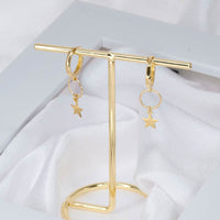 Starry Sophistication: Dainty Gold Star Hoop Earrings - Celestial Elegance