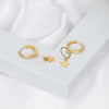 Starry Sophistication: Dainty Gold Star Hoop Earrings - Celestial Elegance