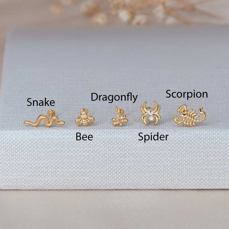 Mixed-Shape Labret Flat-Back Stud Earrings